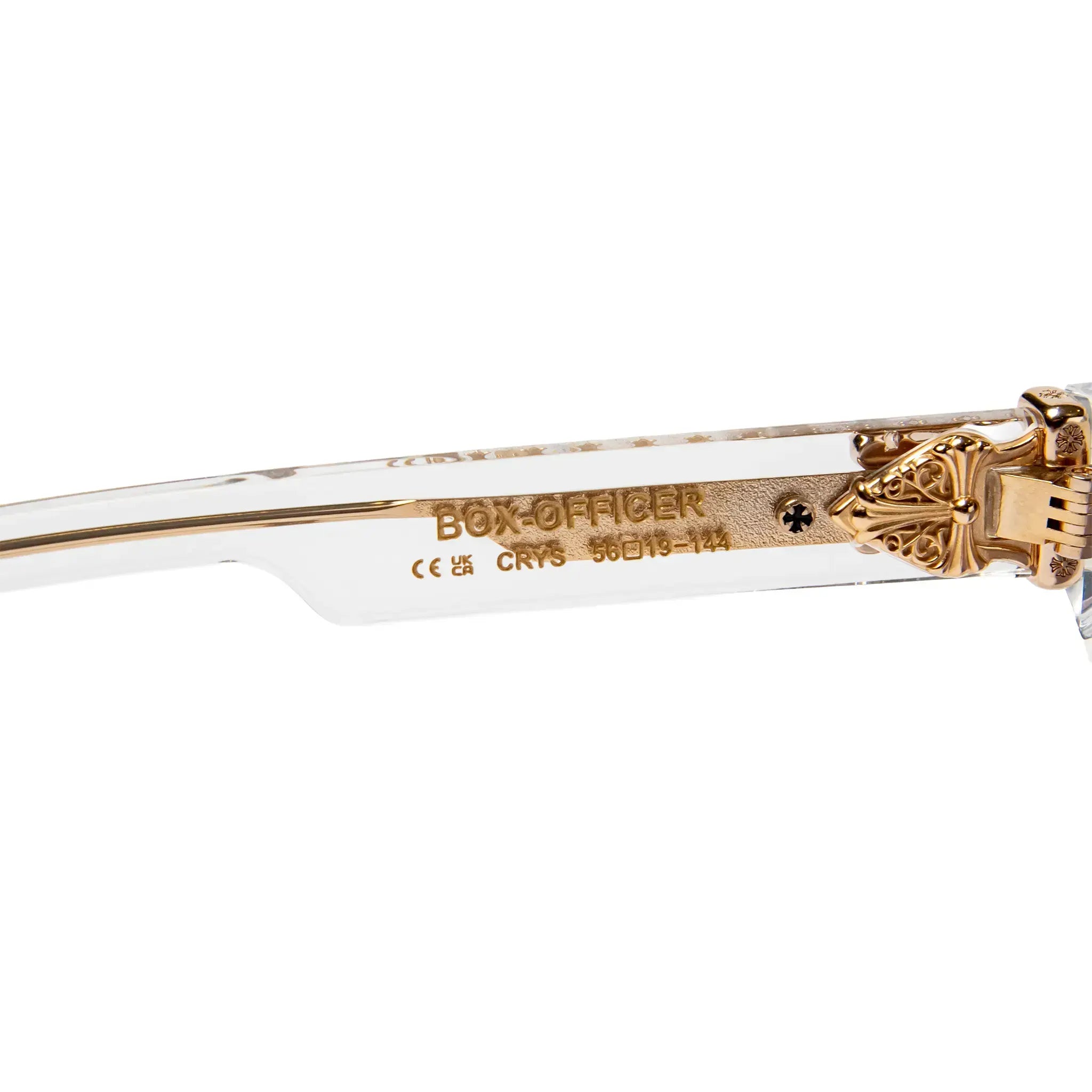 Detailed Side View of Chrome Hearts Blue Fog Sunglasses 174896_CRYS